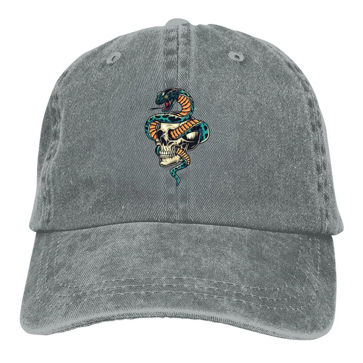 And Snake Classic Baseball Cap Unisex Hats Women Visor Protection Snapback Mexican Skull Santa Muerte Caps Adjustable