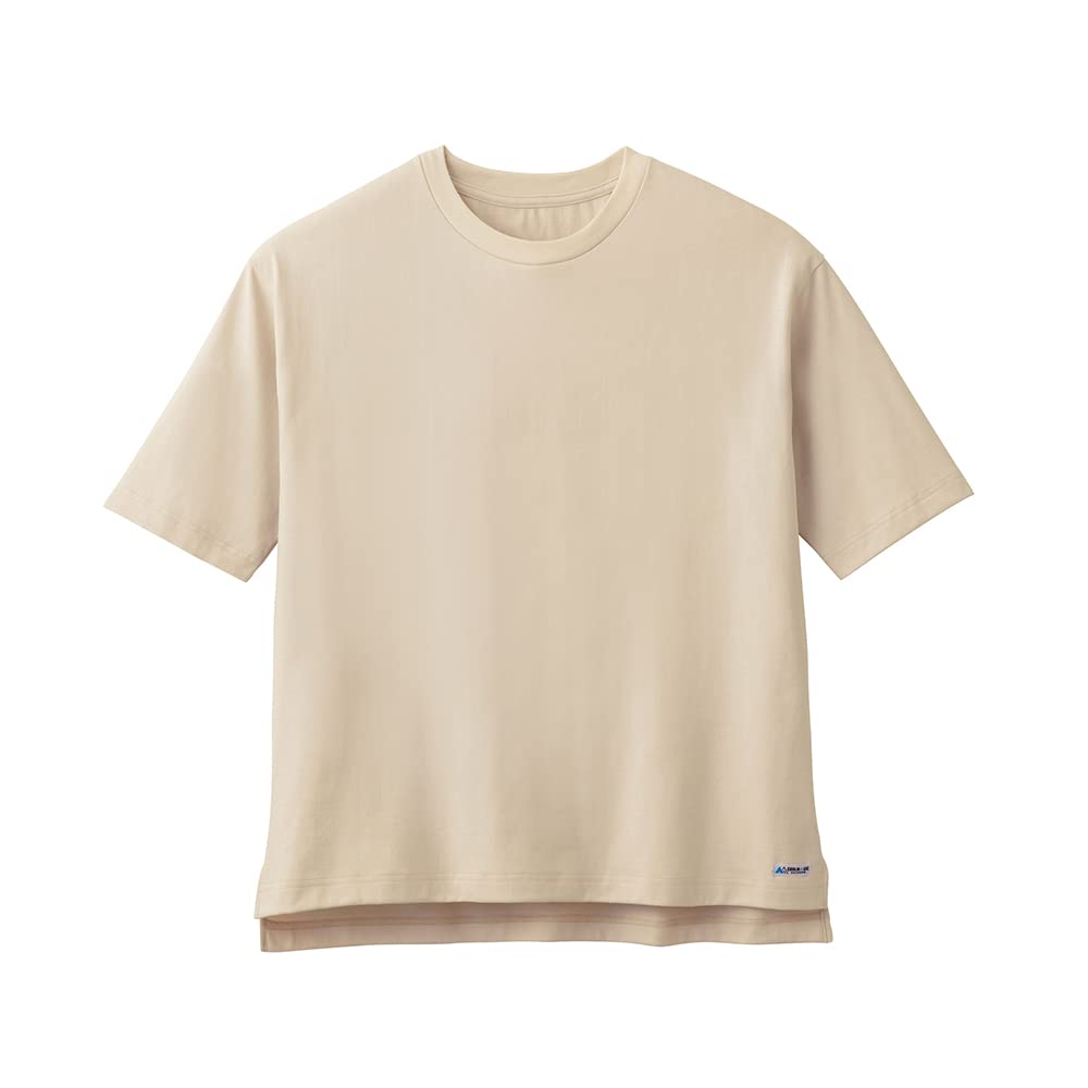 Gunze MCB313 Beige Sleeve UV Protection Size L Men's 5/4 T-Shirt, Moisture-Wicking, Quick-Drying,