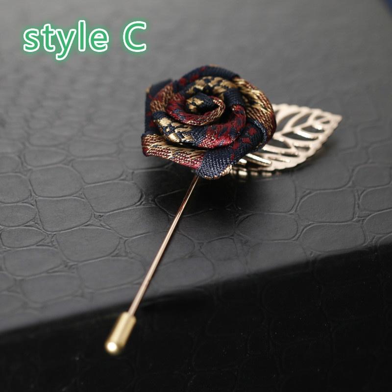 Vintage Mixed Fabric Rose Brooches Tassel Chain Men Suit Collar Brooch Broche Lapel Pin Brooches For Women Jewelry Accessories