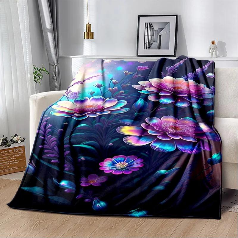 Nordic Love Rose Flowers Daisy Blanket,Soft Throw Blanket for Home Bedroom Bed Sofa Picnic Travel Office Rest Cover Blanket Kids
