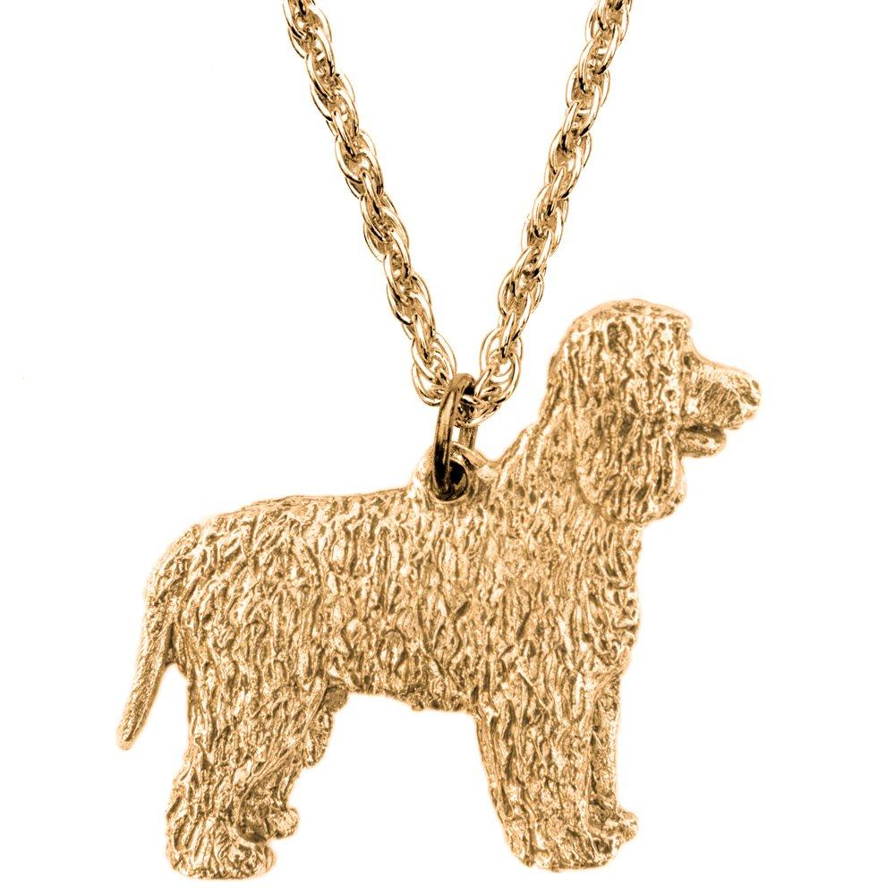 Irish Water Spaniel, British-made Art Dog Pendant Necklace Collection
