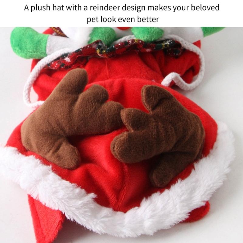 Dog Christmas Costume Snowman Horse Riding Theme Easy On and Off Design Festival Dressingup Outfit For Small Medium Dog