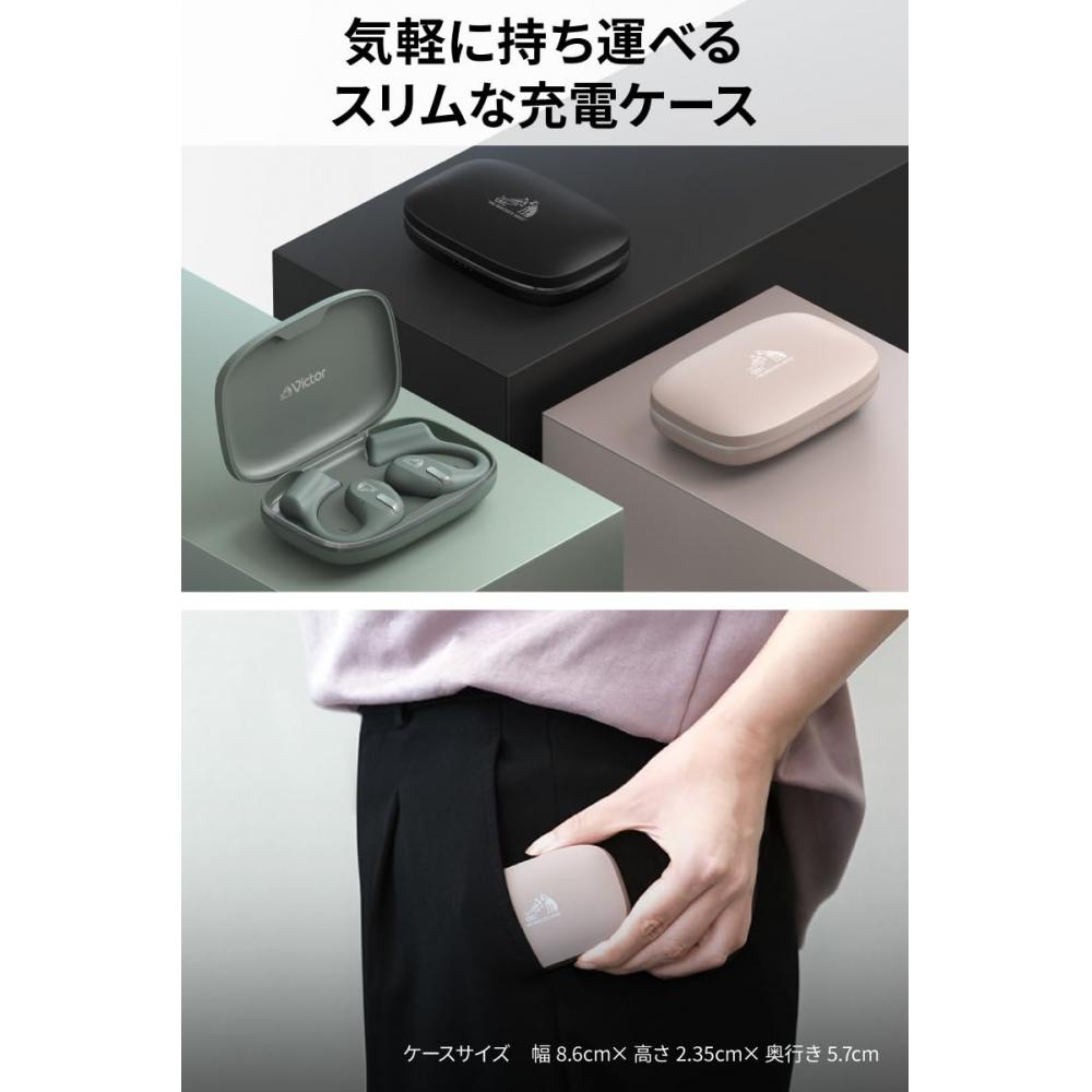 Căști fără fir JVC Kenwood Victor HA-NP50T-BA Bluetooth Open Ear Ascultare fără acoperire