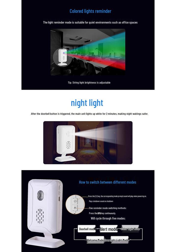 Wireless Smart Doorbell - Waterproof, Long-Distance Remote Control with Electronic Chime