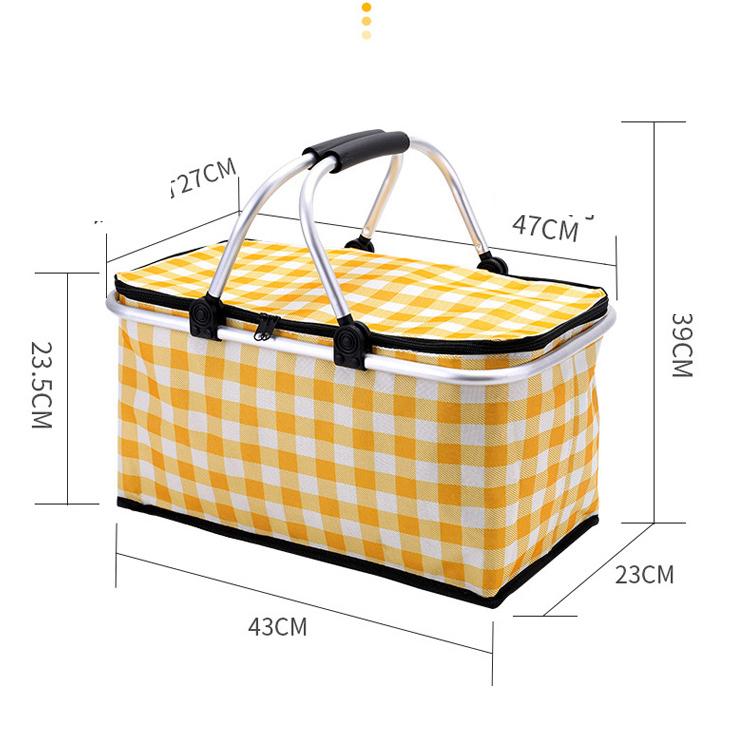 Large Capacity Insulated Picnic Basket - Portable, Foldable & Leak-Proof Aluminum Foil Bag for BBQs, Camping & Travel