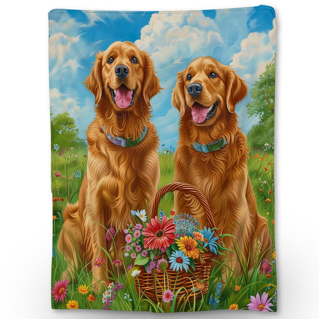 Golden Retriever Blanket Soft Lightweight Flannel Fleece Throw Blanket for Couch Bed Sofa Travel Gift for Women Girls Pet Lovers