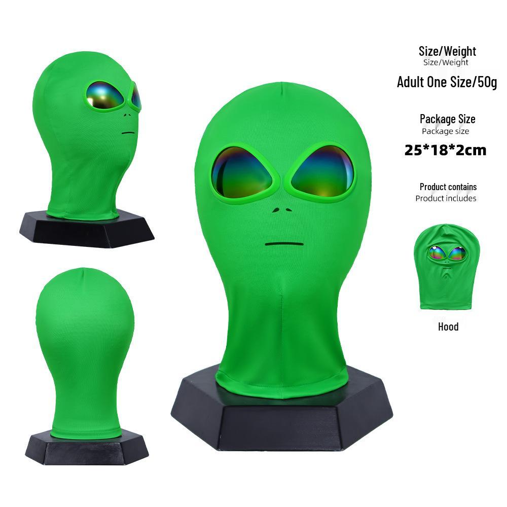 Halloween Cosplay Green Alien Jumpsuit & Cloak Set One Size (Child)