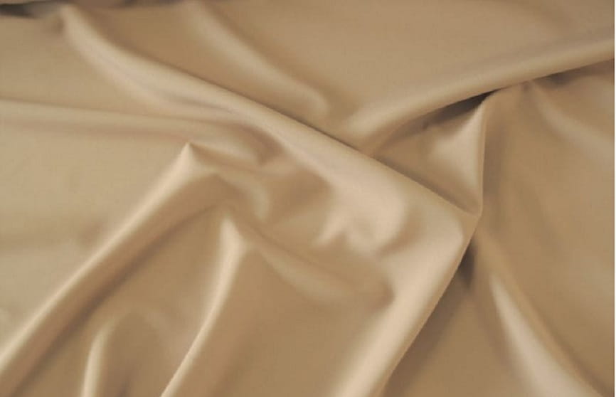 Beige polyester stretch fabric