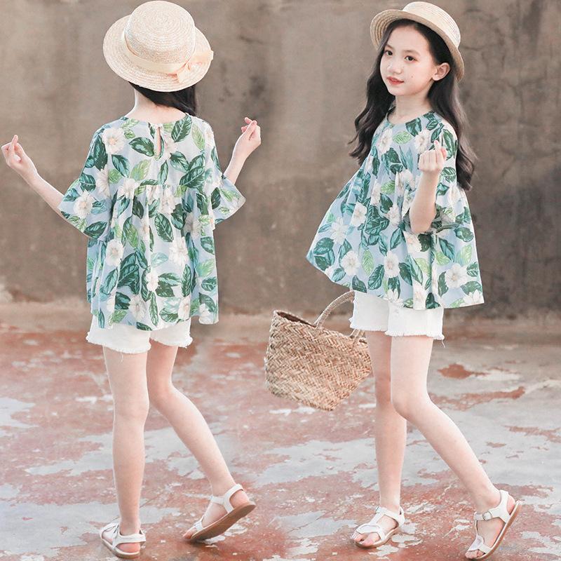 Girls' Summer Suits, Summer Western Style, Korean Children's Two-piece Suits, Girls' Children's Clothing