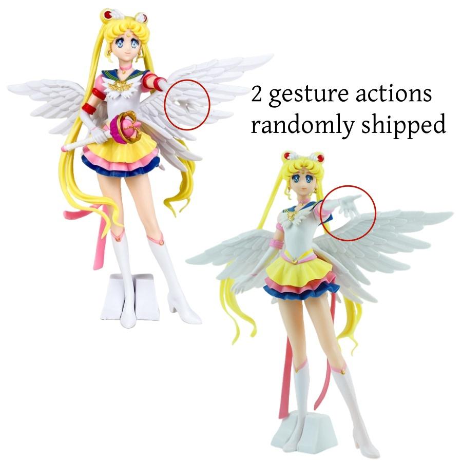 New Cartoon 23cm Anime Sailor Moon Tsukino Action Figure Wings Toy Doll Cake Decoration PVC Model Girls Gift Toy for kid