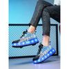 Champion Runaway Shoes Children Adult Rotating Buckle Double Wheel Removable Colorful Light Rechargeable Casual Roller Skates