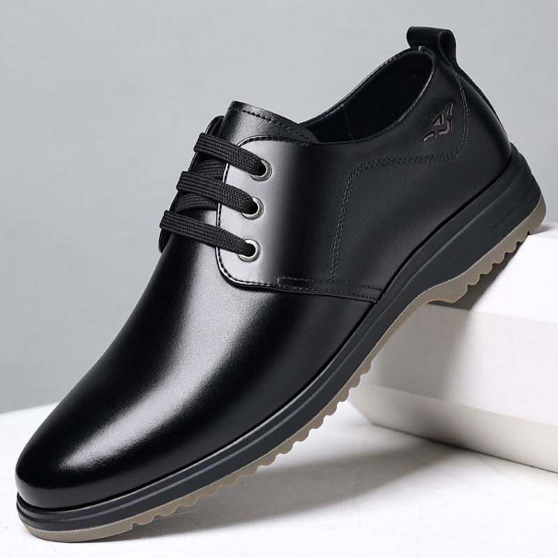 Модные черные туфли из коровьей кожи в британском стиле для мужчин — фото 3