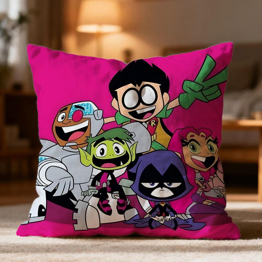 Hot T-Tteen Titans Go! Cushion Cover Soft Washable Pillow Case Multi-Scene For Couch Bed Travel Office Use