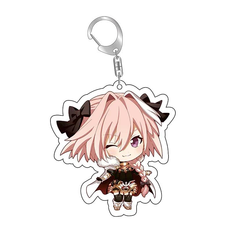 Fate Stay Night Tohsaka Rin Altria Pendragon Cute Cartoon Keychain Kawaii Keyrings Bag Parts & Trendy Gift
