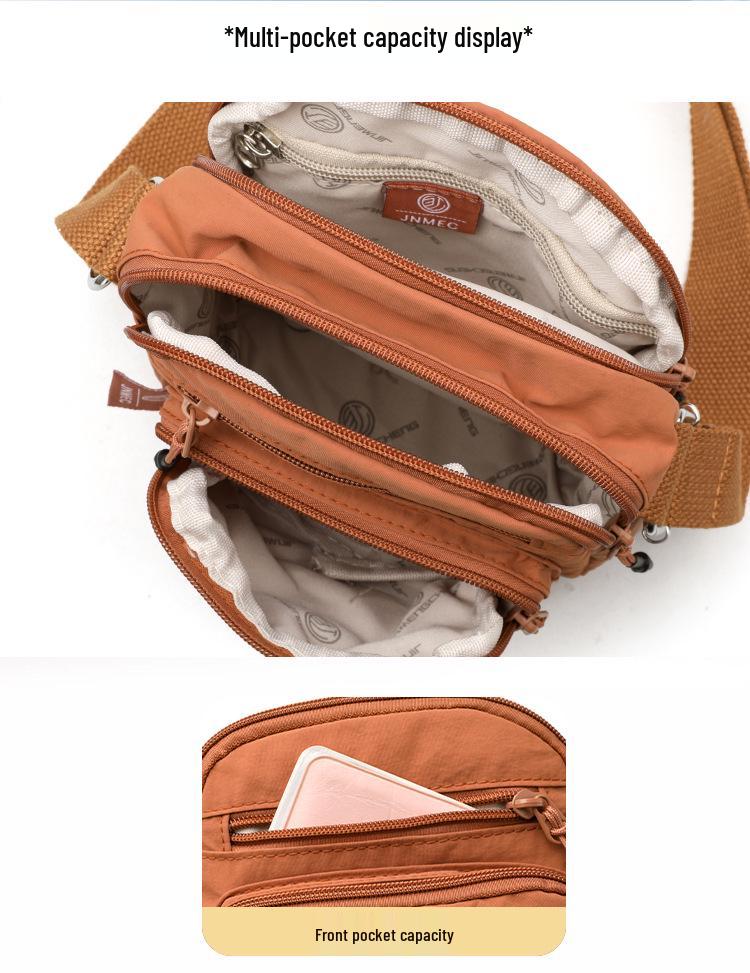 2026 Women's Lightweight Nylon Crossbody Bag with Multi-compartment and Water-repellent Design