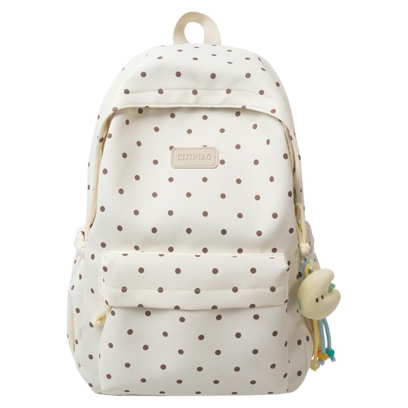 Lightweight Student Schoolbag Dot Print Commuter Backpack
