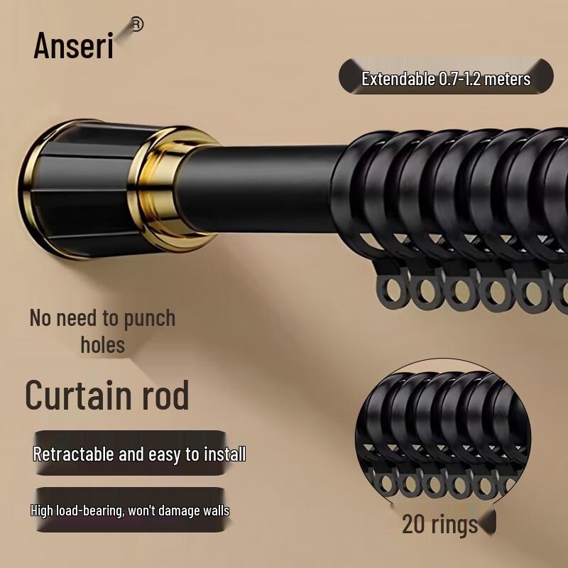 Ansell No-Drill Telescopic Curtain Rod