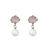 High-End S925 Sterling Silver Square Stud Earrings with Pearls: Versatile Fresh Design for Women