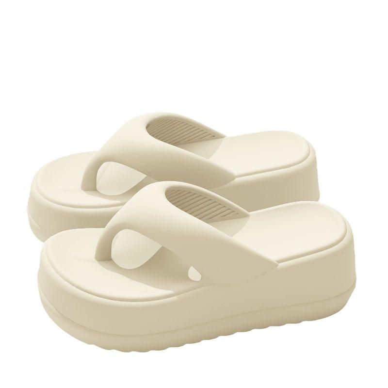 Damen EVA Zehensandalen mit dicker Sohle - 7cm Höhenboost, Rutschfest, Weiche Sohle mit Zehensteg, Perfekt für den Sommer im Freien