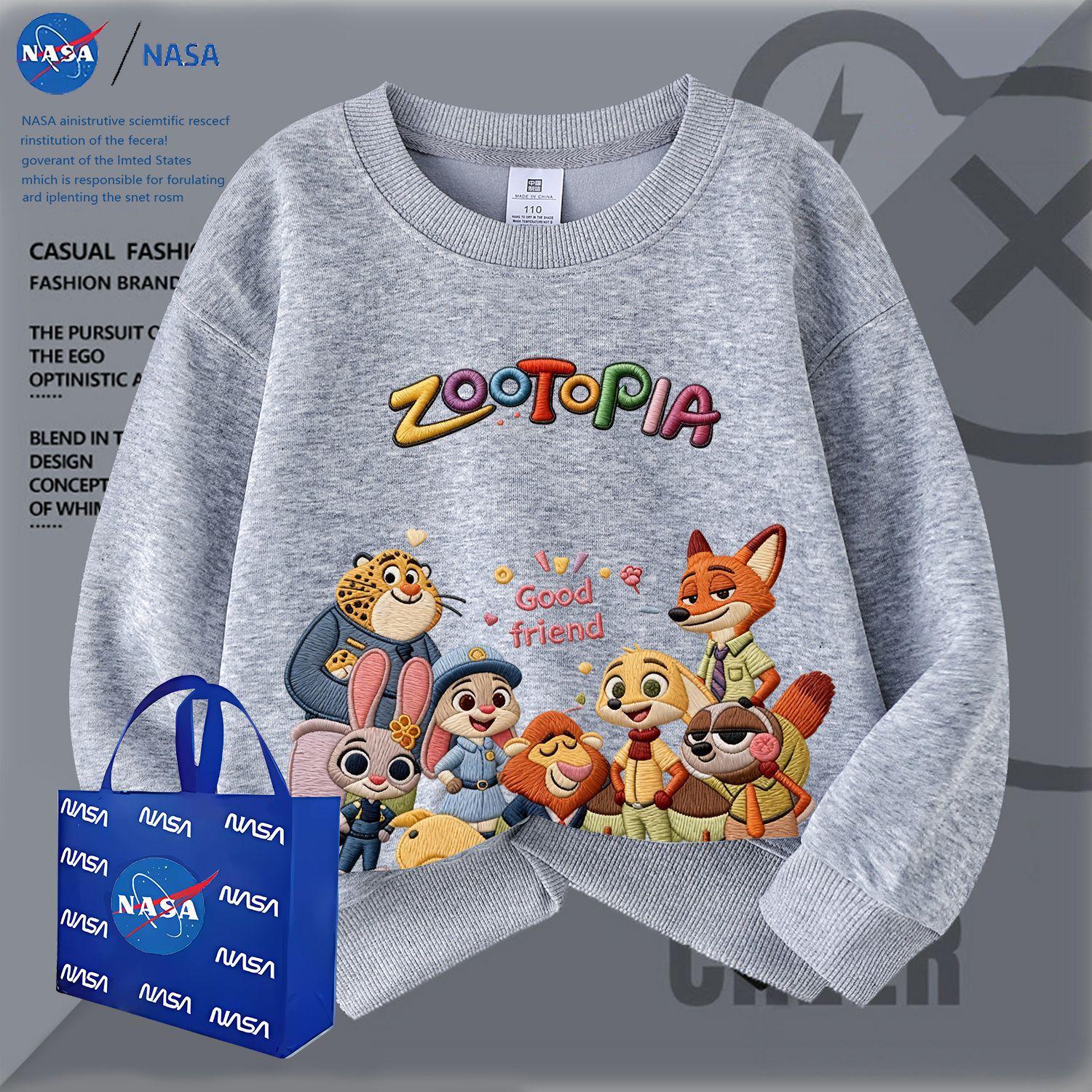 Худи с вышивкой NASA Zootopia Ник и Джуди ОсеньЗима 2026 Мультяшный Шик Свитшот 130 45-50 lbs 1460₽