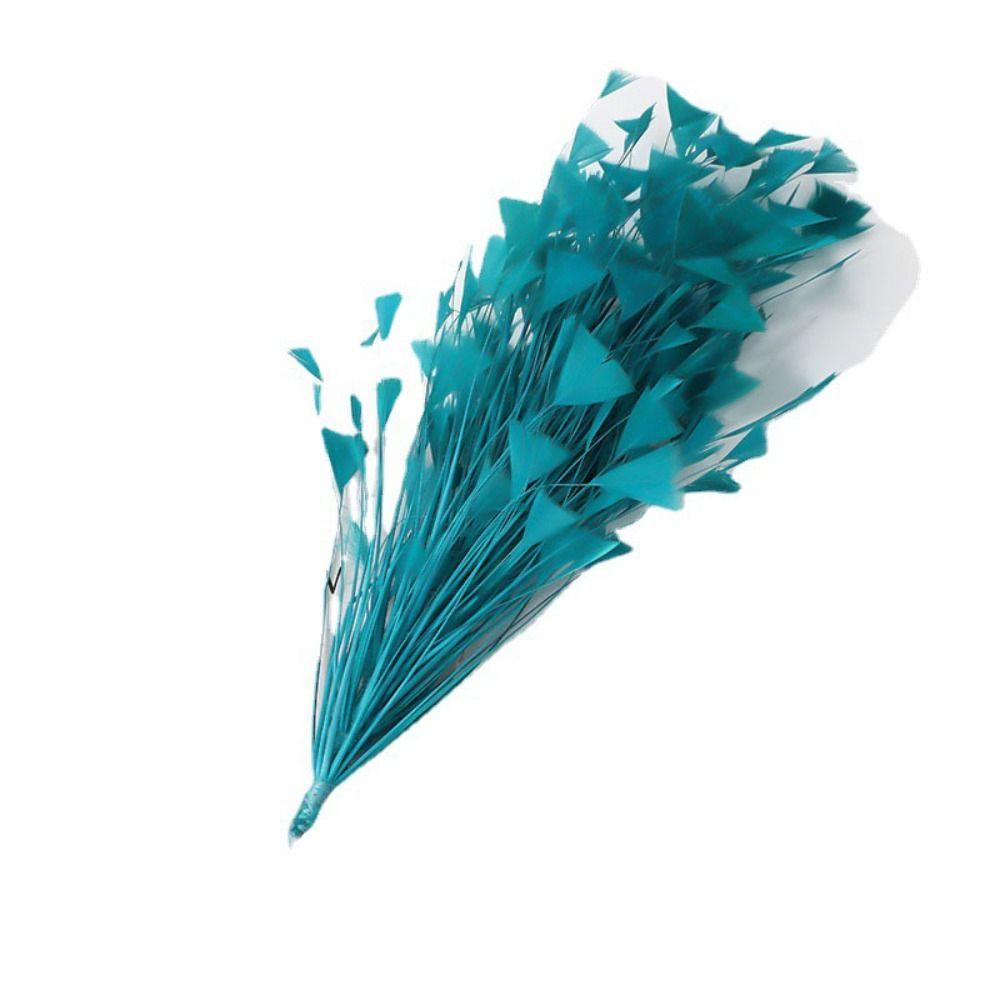 DIY Multicolor Turkey Feathers Free Bendable Triangle Tipped Feather Headpieces 25-30CM Feather Flower DIY Jewelry