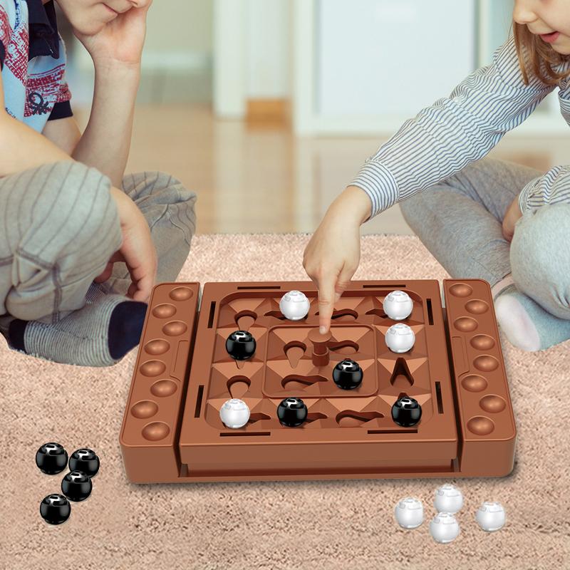 Interactive Touch Flip Black White Chess Parent-Child Intelligent Tabletop Board Games Montessori Track