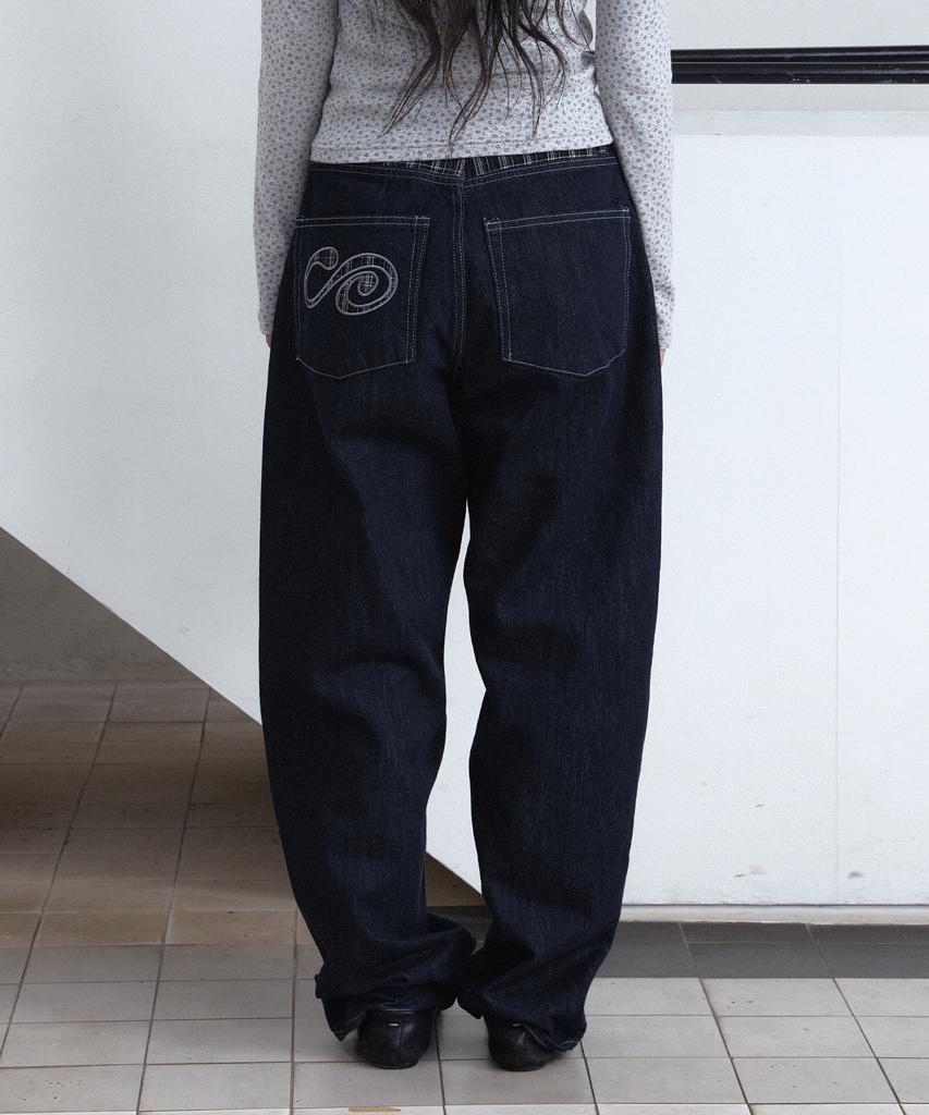 PARAKEET Plaid Combination Logo Denim (Indigo)