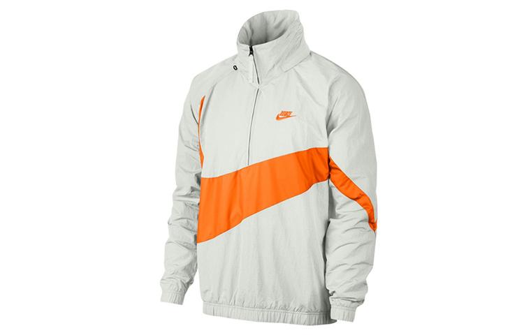 Nike Jackets Men s White Orange Stand Collar Moderate Other AJ1404-123 S