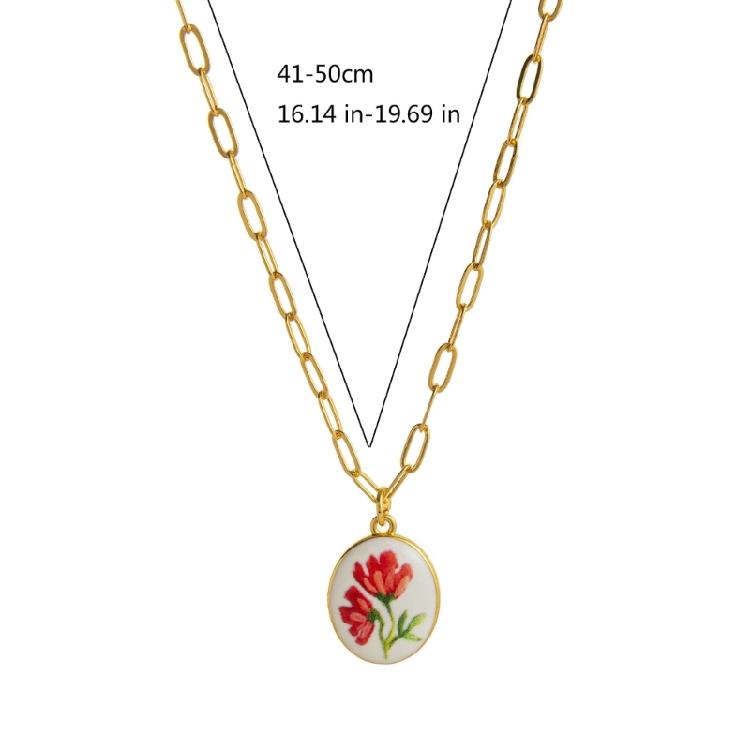 Floral Charm Necklace Adjustable Plant Series Collarbone Chain Flower Pendant Neckchain Daily Accessory Gift