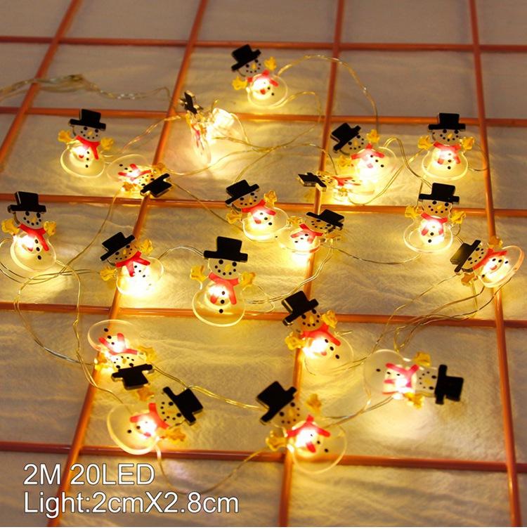 2M 20LED Santa Claus Snowman Elk Garland Lights String Christmas Decorations for Home 2025 Xmas Tree Ornaments Navidad New Year