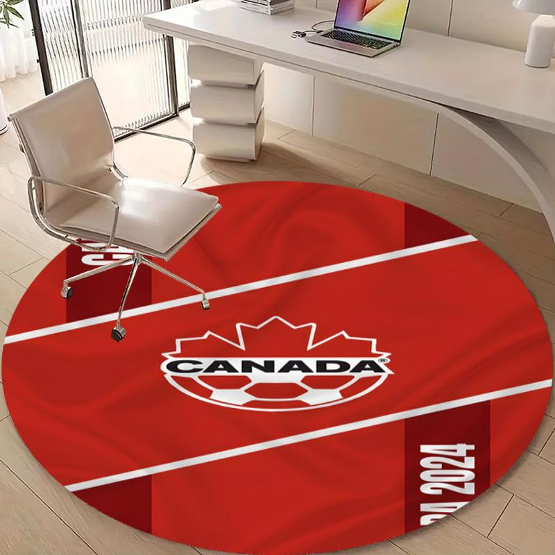 Personalized Canada National Soccer Round Chair Office Rug - Perfect for Mat, Office Chair & More - Ideal Gift for Birthdays and Holidays