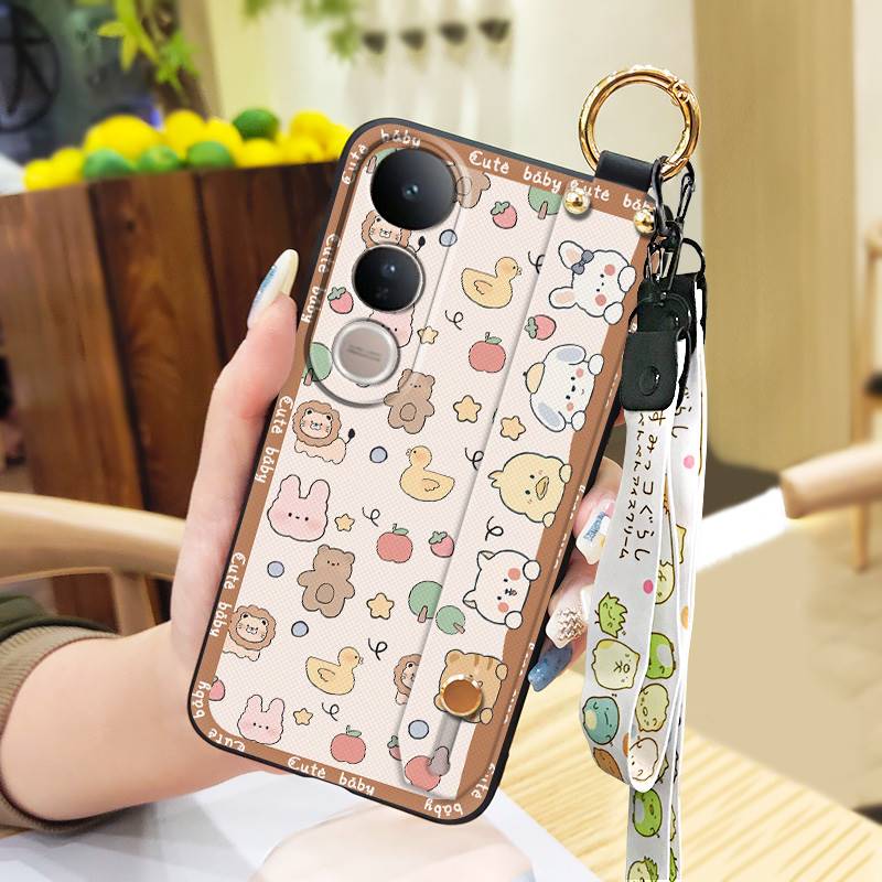 Anti-knock Dirt-resistant Phone Case For VIVO V50 Lite 5G Global Back Cover Wristband Silicone Kickstand Waterproof Cute