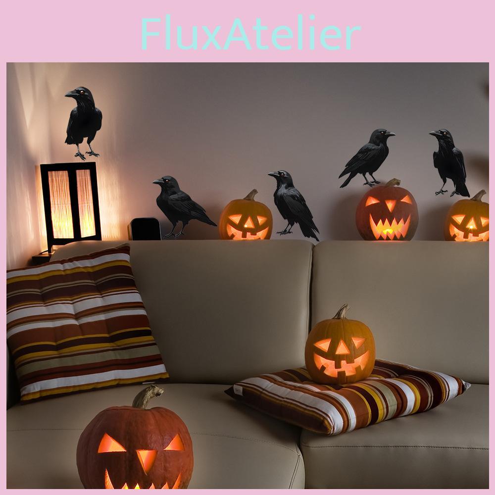Crow Halloween Black Glass Showcase Bedroom Home Decoration Stickers Wall