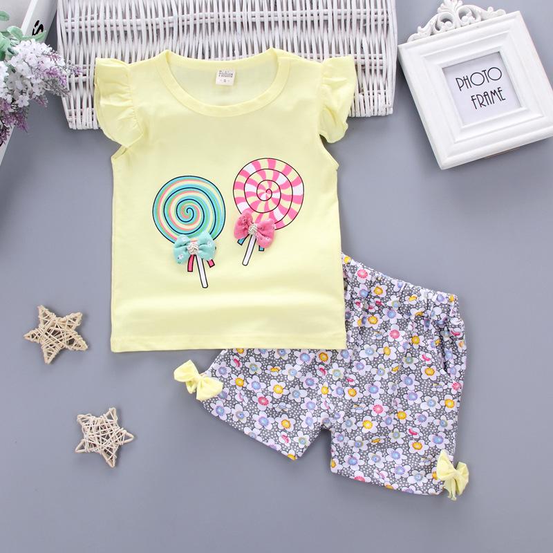 Korean-Style Summer Floral Vest & Shorts Set for Girls (0-4 Years)