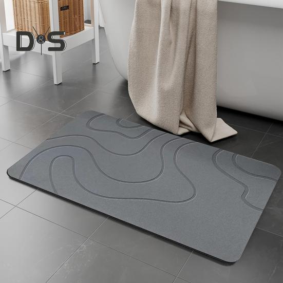 Bathroom Floor Mat Quick Absorbent Quick-Drying Diatom Mud Anti-Slip Bottom Solid Color Easy To Clean Multipurpose Bath Shower Sink Kitchen Carpet