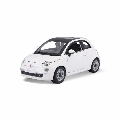Bburago 1/24 Scale Fiat 500 2007 White / Diecast Model Car, Finished Product, 18-22106