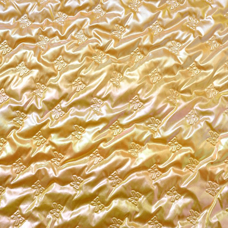 20/50/100cm*140cm 2mm PU Leather Quilting Fabric Ultrasonic Butterfly Embossing Cotton Lining Fabric for DIY Sewing Luggage Bags