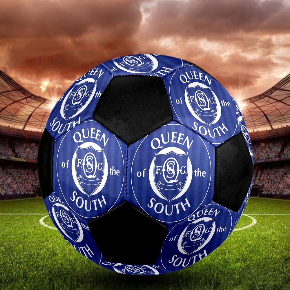 SIZE 5 Queen of the South FC Soccer Ball Colorful All Ages Machine Stitched PVC Competition Ready Durable High-Bounce