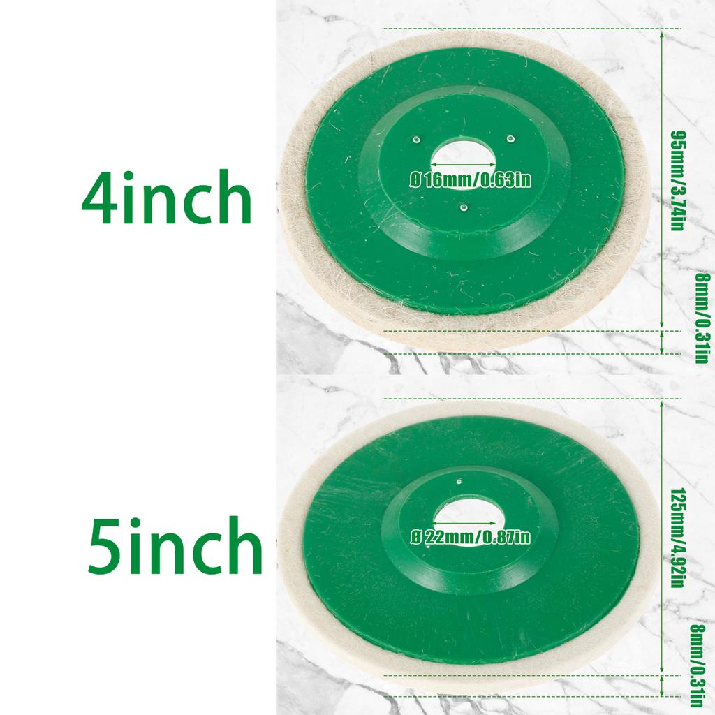 20PCS Wool Polishing Wheel 4/5inch Polishing Pad Angle Grinder Wheel Wool Felt Polishing Pad Disk Car Care Marble Polishing