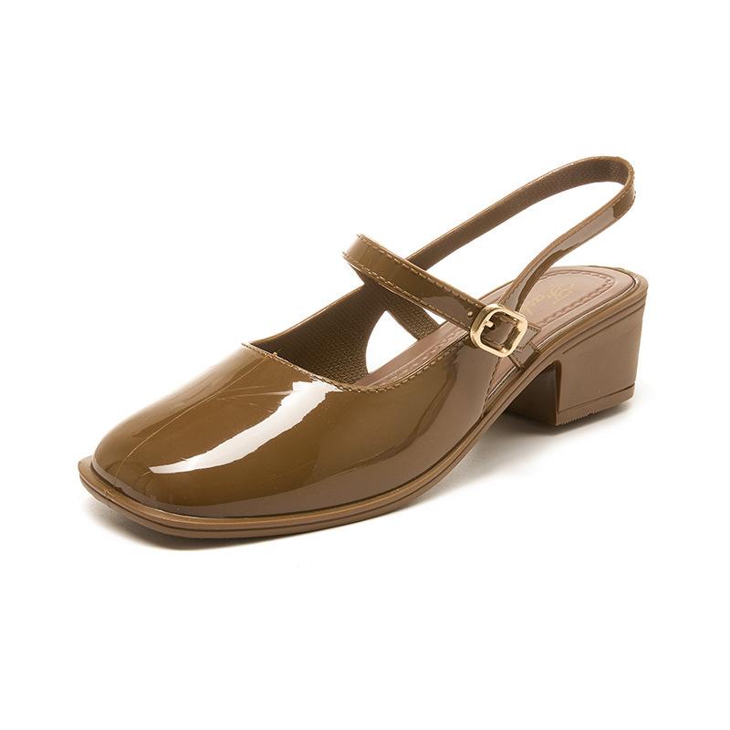 High Heels 2026 Spring and Summer Sandals Women's Coarse Single Shoes Square Toe High Heels
