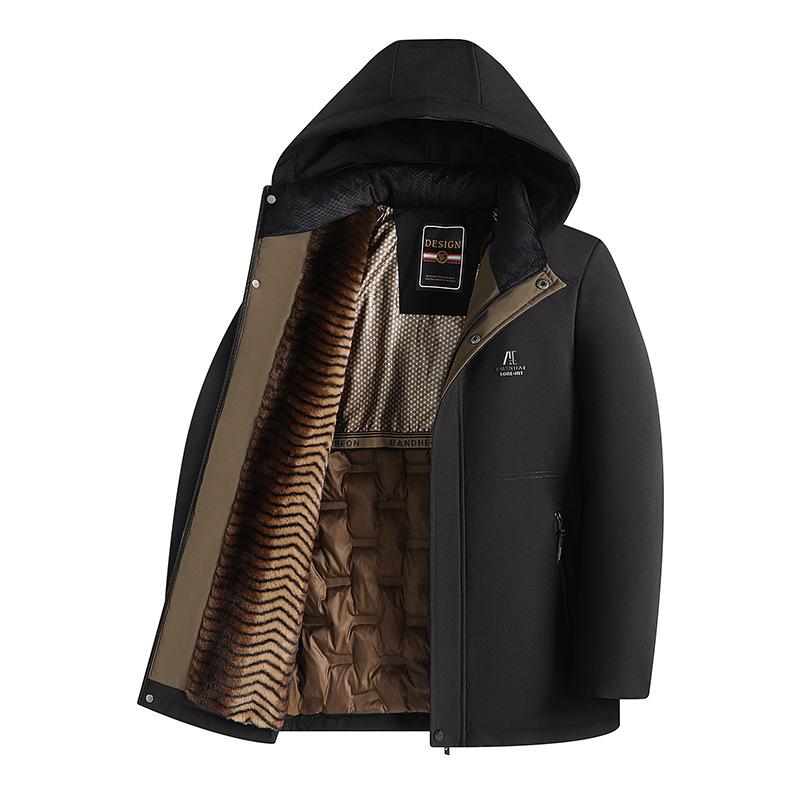 

Новый зимний стиль Парка из бархата куницы Папина одежда Для мужчин среднего возраста Деловая куртка Плюс хлопковая куртка с подкладкой 5XL