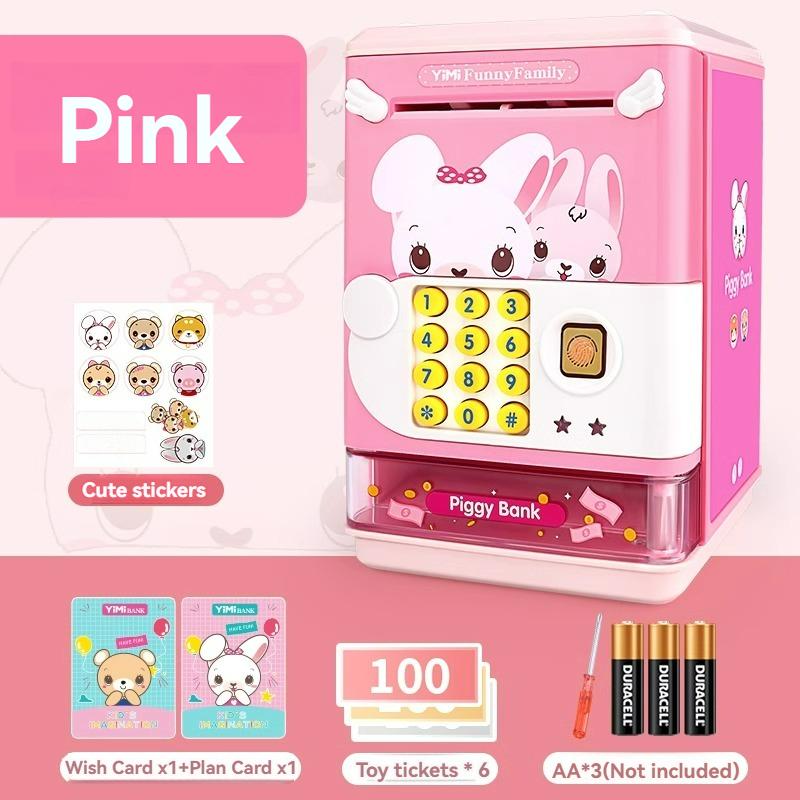 Sparschwein für Kinder, Geldautomatencode, Fingerabdruck-Entsperrung, Spardose mit Musikgeschichte, Sparschwein-Spielzeug für Kinder, Weihnachtsgeschenke für Jungen und Mädchen