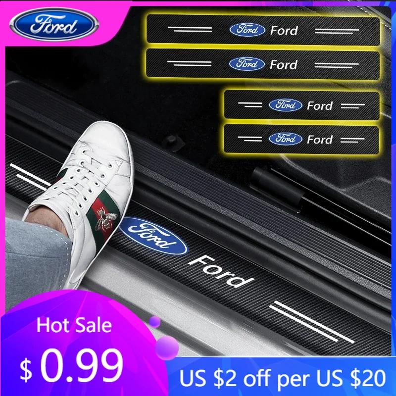 Car Sticker Car Door Sill Strip Anti-Stepping Protection Strip Car Accessories For Ford Escape Kuga Mondeo Ecosport Fiesta Fusio