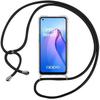 Soft Protective Case for Oppo Reno 8 5G - eFConnection - Thin and Transparent with Black Cord Necklace