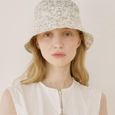 MAD FACTORY Flower Cotton Bucket Hat - Ivory