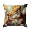 Eichhörnchen Blumen Gedruckte Dekorative Kissen Kissenbezug Polyester Kissenbezug Wurfkissen Sofadekoration Kissenbezug Zuhause