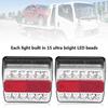 Trailer Brake Lights - Qiilu LED Tail Lights, 1 Pair of Magnetic LED Trailer Towing Lights, Board Lights, Rear Tail Lights with 10m Cable