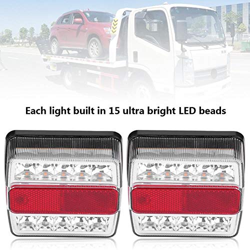 Trailer Brake Lights - Qiilu LED Tail Lights, 1 Pair of Magnetic LED Trailer Towing Lights, Board Lights, Rear Tail Lights with 10m Cable