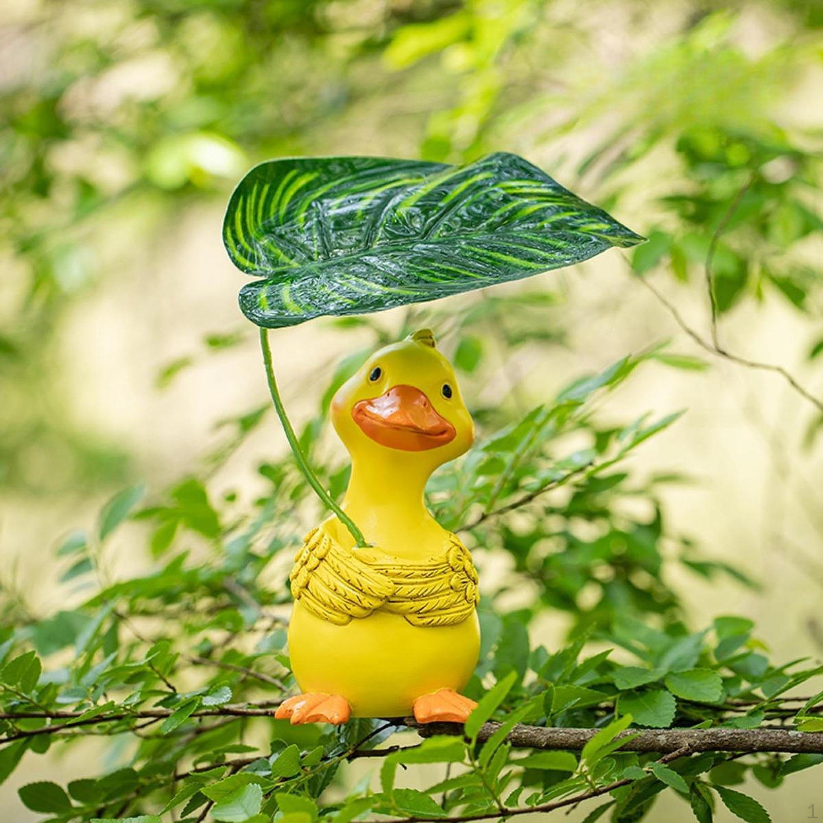 

Фигурка утки для декора сада, статуя животного из смолы для улицы жёлтый