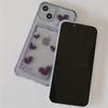 Pouzdro na mobil Apple 13 Purple Heart Black se slotem pro kartu, kompatibilní s iPhone 11/14, 12 Pro, XR/XS Max, průhledný design.